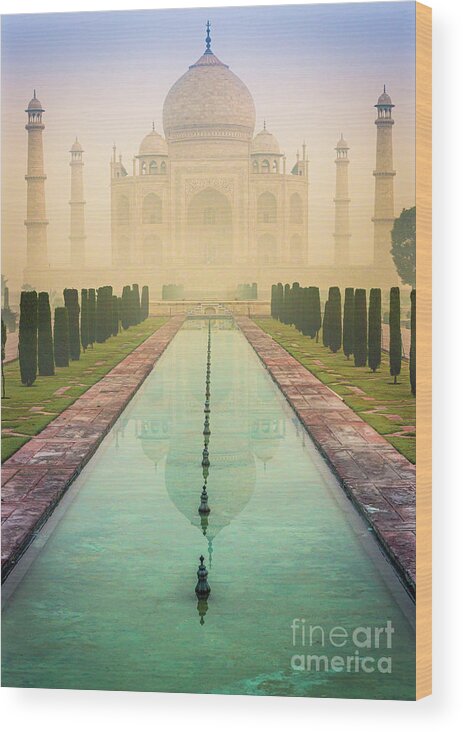 Agra Wood Print featuring the photograph Taj Mahal Predawn by Inge Johnsson