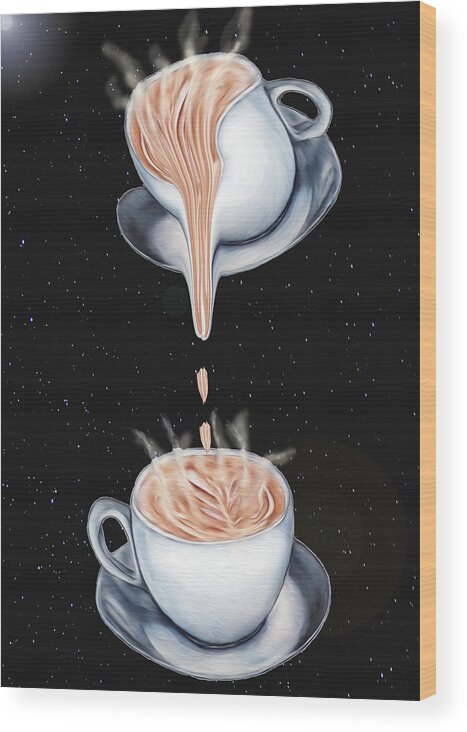Digital Wood Print featuring the digital art The Latte' Milky Way by Ronald Mills