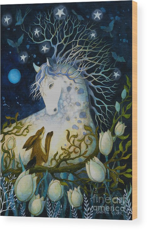  Wood Print featuring the painting The Messenger by Amanda Clark