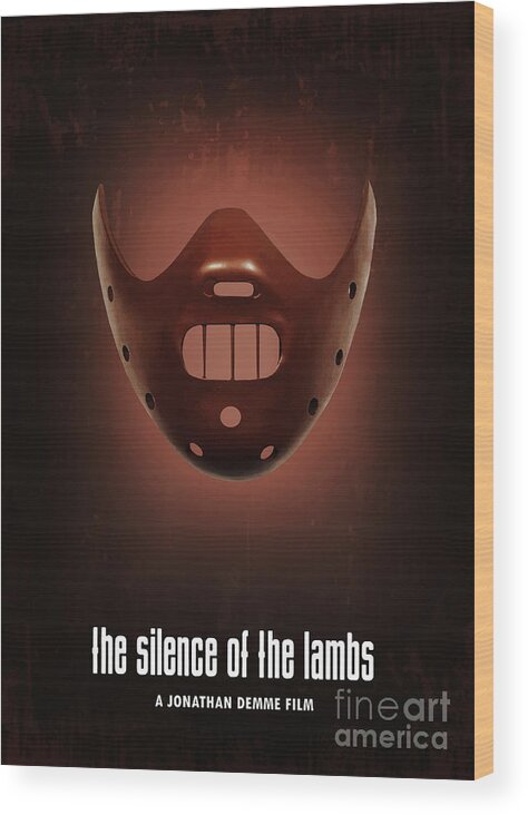 Movie Poster Wood Print featuring the digital art The Silence Of The Lambs by Bo Kev