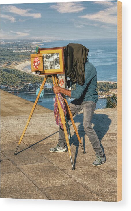 Working Wood Print featuring the photograph The tourists photographer by Micah Offman