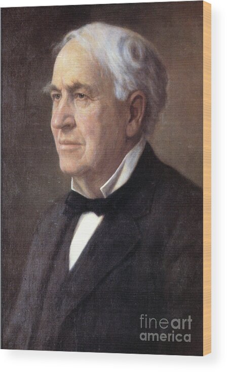 1926 Wood Print featuring the painting Thomas Alva Edison by Ellis Silvette