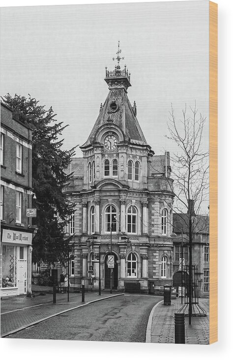 Buildings Wood Print featuring the photograph Tiverton Town Hall by Shirley Mitchell