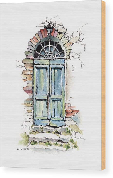 Doorway Wood Print featuring the painting To Another World by Louise Howarth