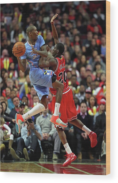 Nba Pro Basketball Wood Print featuring the photograph Tony Snell and Jamal Crawford by Jonathan Daniel