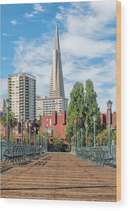 California Wood Print featuring the photograph Transamerica Pyramid from Pier 7 by Rudy Wilms