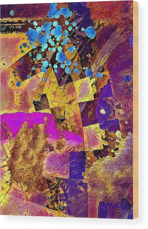Abstract Wood Print featuring the digital art Twilight auras abstract by Silver Pixie