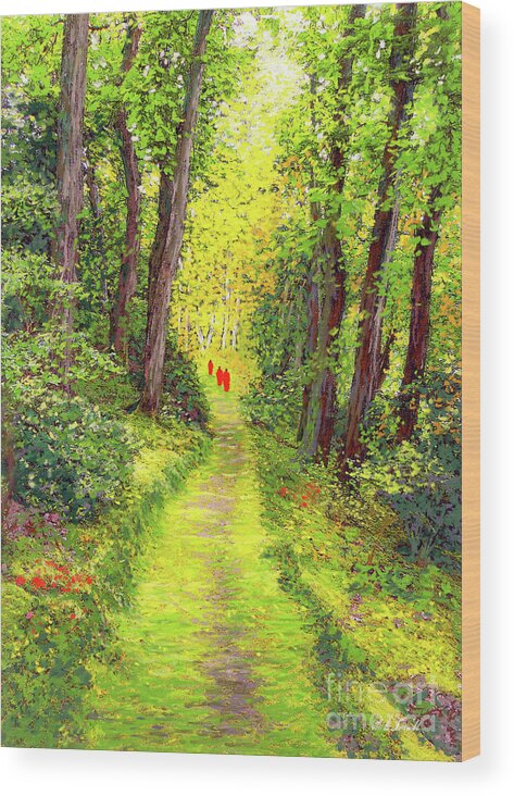 Meditation Wood Print featuring the painting Walking Meditation by Jane Small