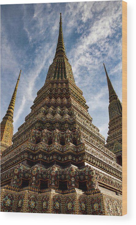 Wat Wood Print featuring the photograph Like A Prayer - Wat Pho. Bangkok, Thailand by Earth And Spirit