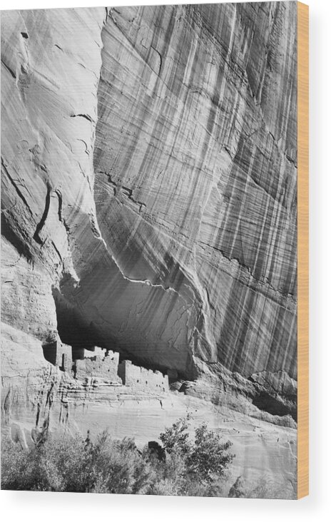 Ansel Adams Wood Print featuring the photograph White House Ruin in Canyon de Chelly National Monument, Arizona, 1941 by Ansel Adams