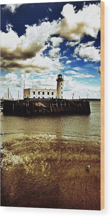 20likes Wood Print featuring the photograph Lighthouse in Scarborough England #1 by Chris Drake