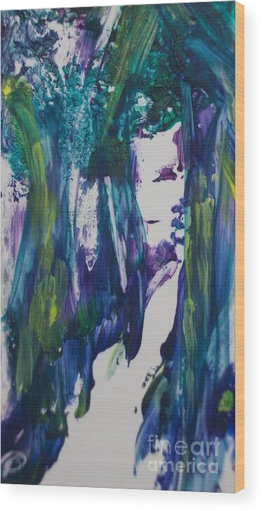Woman. Surreal Wood Print featuring the painting Mystique by Sharon Ackley