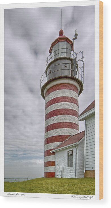 Architecture Wood Print featuring the photograph West Quoddy Head Light #1 by Richard Bean