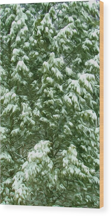 Background Wood Print featuring the painting Beautiful winter tree #2 by Jeelan Clark