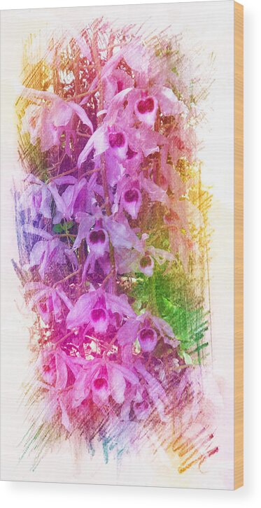 Interior Wood Print featuring the painting Fantastic Orchids by Xueyin Chen