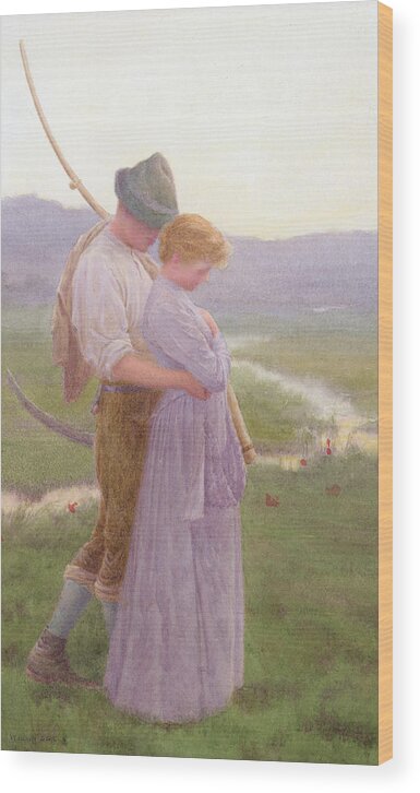 Love Wood Print featuring the painting A Tender Moment by William Henry Gore
