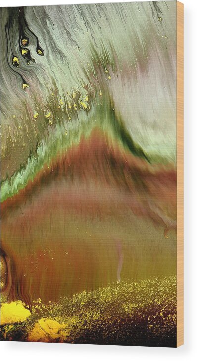 Abstract Landscape Wood Print featuring the painting Abstract Landscape Layers of Beauty by kRedArt by Serg Wiaderny