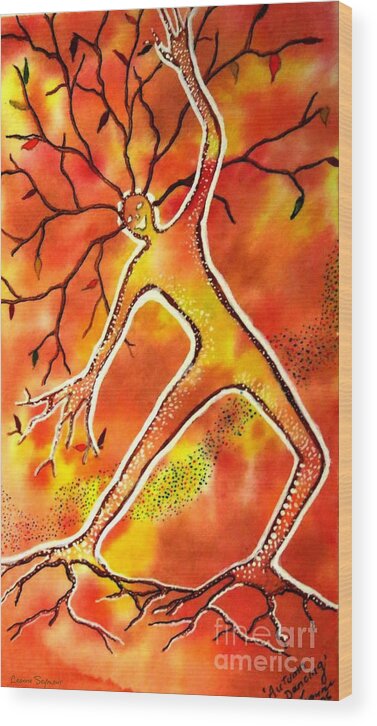 Autumn Wood Print featuring the painting Autumn Dancing by Leanne Seymour