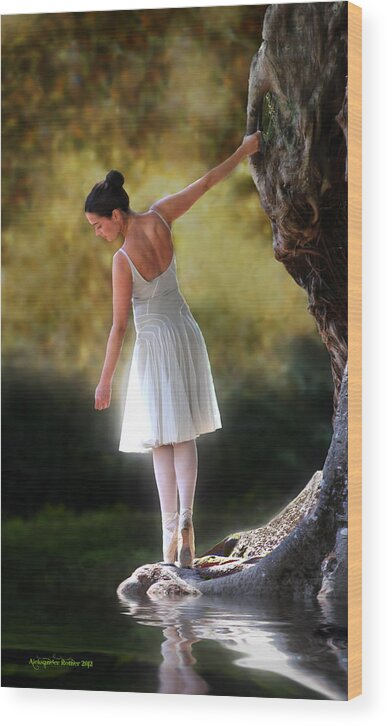 Ballerina Wood Print featuring the photograph Ballerina #1 by Aleksander Rotner
