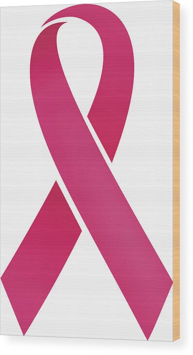 Breast Cancer Care Wood Print featuring the drawing Breast cancer awareness ribbon by Amtitus