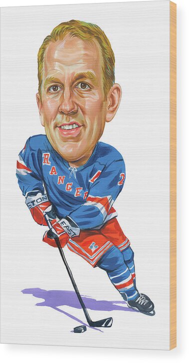 Brian Leetch Wood Print featuring the painting Brian Leetch by Art 