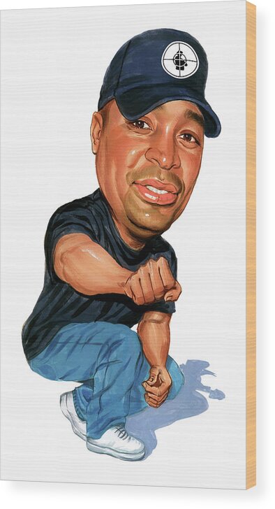 Chuck D Wood Print featuring the painting Chuck D by Art 