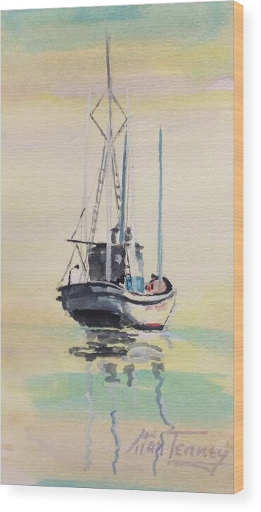 Buyboat Wood Print featuring the painting Day of Rest by Stan Tenney