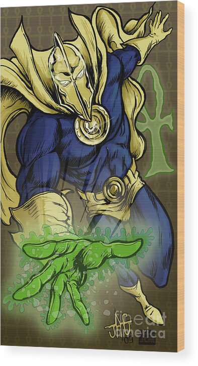 Dr Fate Wood Print featuring the digital art Doctor Fate by John Ashton Golden