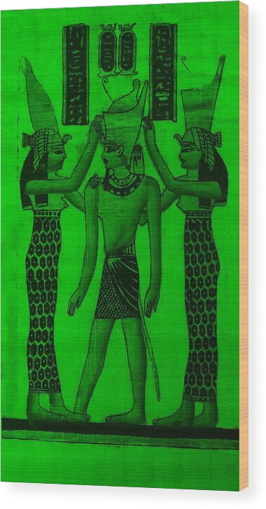 Temple Of Horus Wood Print featuring the photograph Pharaoh Atem Green by Rob Hans