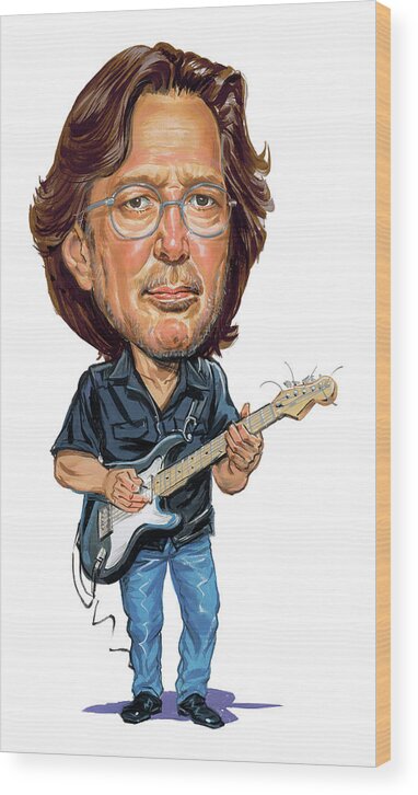 Eric Clapton Wood Print featuring the painting Eric Clapton by Art 