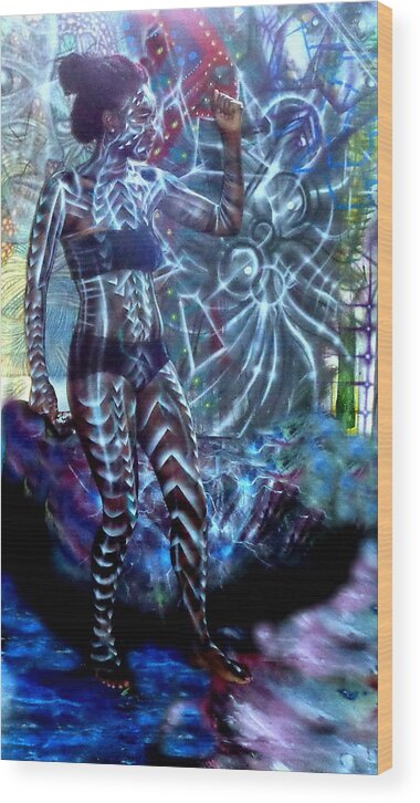 Living Wood Print featuring the mixed media Goddess by Leigh Odom