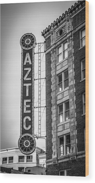 Downtown Wood Print featuring the photograph Historic Aztec Theater by Melinda Ledsome