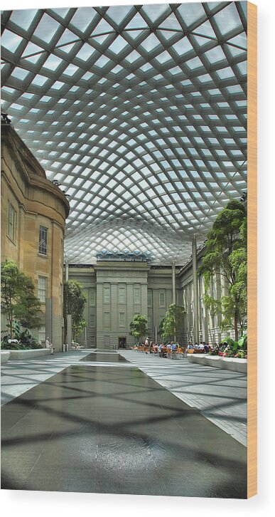 Architecture Wood Print featuring the photograph Kogod Courtyard II by Steven Ainsworth