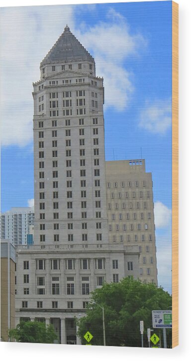 Miami Wood Print featuring the photograph Miami Dade Courthouise by Dart Humeston