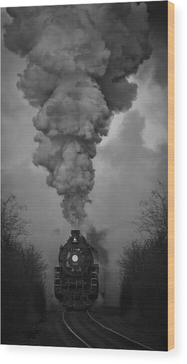 Old Time Steam Locomotive Wood Print featuring the photograph Old Time Steam Locomotive by Wes and Dotty Weber