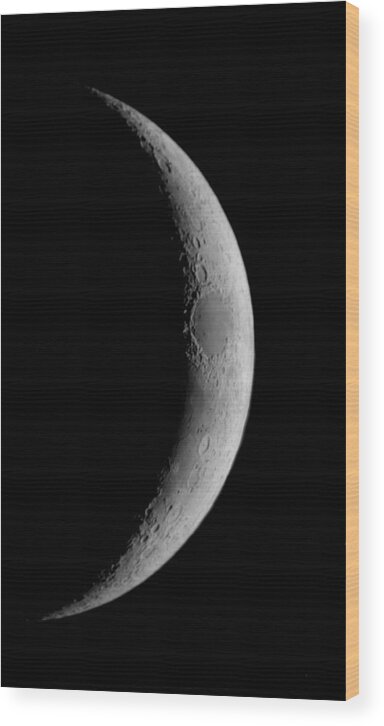 Astrophotography Wood Print featuring the photograph Sea of Crises. Luna. by Chris Kusik