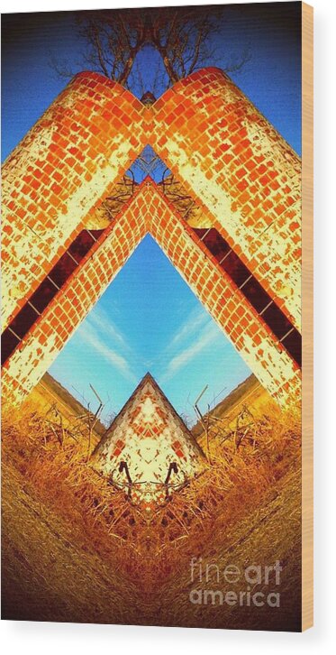 Silos Wood Print featuring the photograph Silo Pyramid by Karen Newell