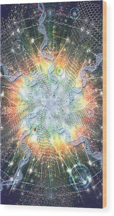 Supernova Wood Print featuring the digital art Supernova - Artwork from the Science Tarot by Janelle Schneider