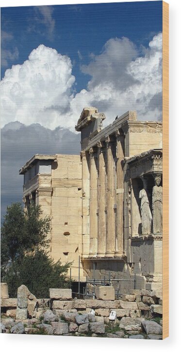 Acropolis Wood Print featuring the photograph The Acropolis by Jennifer Wheatley Wolf