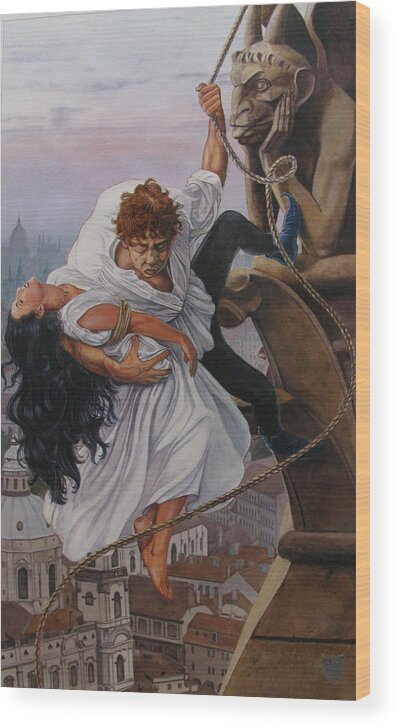 Whelan Art Wood Print featuring the painting The Hunchback of Notre Dame by Patrick Whelan
