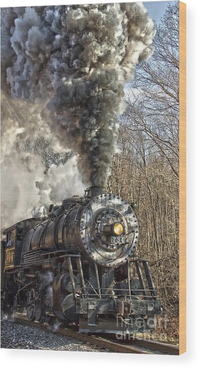 Wmsr Wood Print featuring the photograph WMSR Engine 734 by Jeannette Hunt