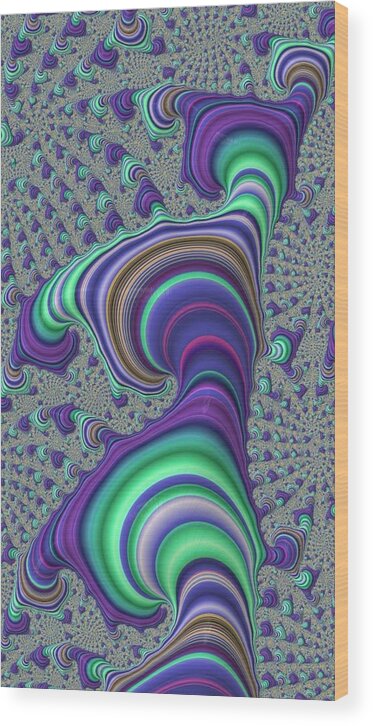 Fractal Wood Print featuring the digital art Wriggle Thru Time by Ronald Bissett