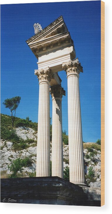 Architecture Photographs Wood Print featuring the photograph Roman Columns of Glanum by C Sitton