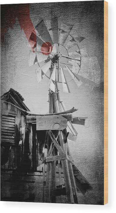 Windmill Wood Print featuring the photograph Windmill by James Bethanis