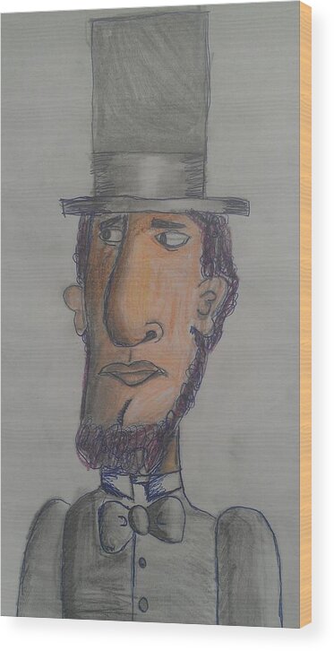 President Wood Print featuring the painting Abraham Lincoln by Sonya Wilson