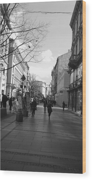 Belgrade Wood Print featuring the photograph Black and white Belgrade by Anamarija Marinovic