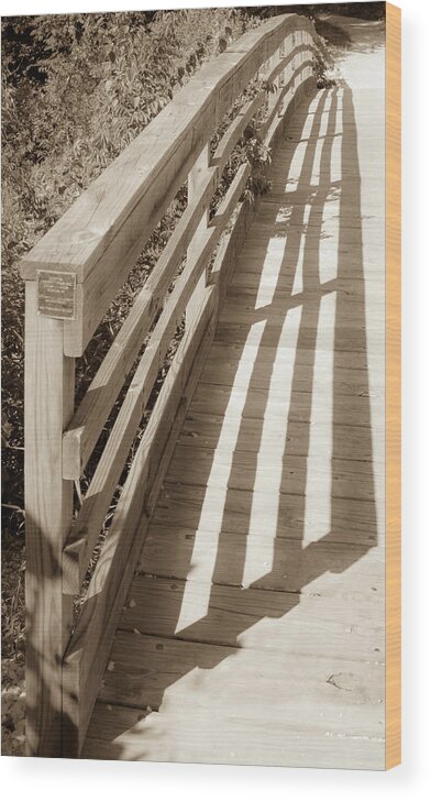 Outdoor Wood Print featuring the photograph Bridge Railing by Lori Lynn Sadelack