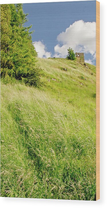 Undiscovered Scotland Wood Print featuring the photograph Chapel on the top. by Elena Perelman