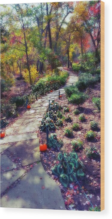 Garden Wood Print featuring the mixed media Enter the Autumn Garden by Stacie Siemsen
