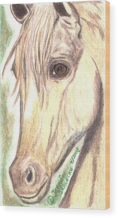 Horse Wood Print featuring the drawing Flirt by Jennifer Skalecke